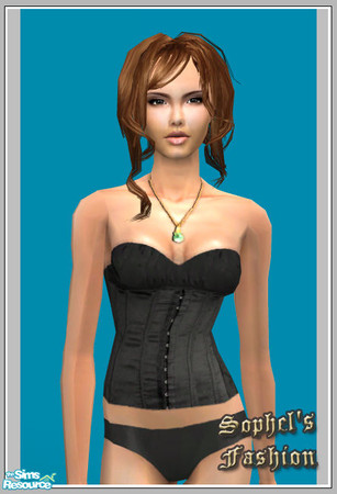 Sims 2 — SO_Collection_162 - 3 by Sophel21 — black corset lingerie. this undie works also as sleepwear.