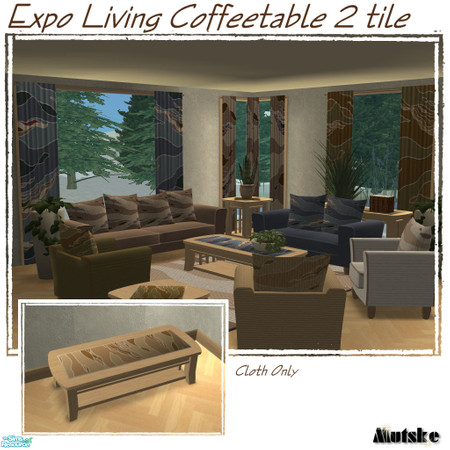 Sims 2 — Expo Coffeetable 2 tile Golden Topaz by Mutske — Recolor from 'Christmas Living - Coffeetable 2 tile with