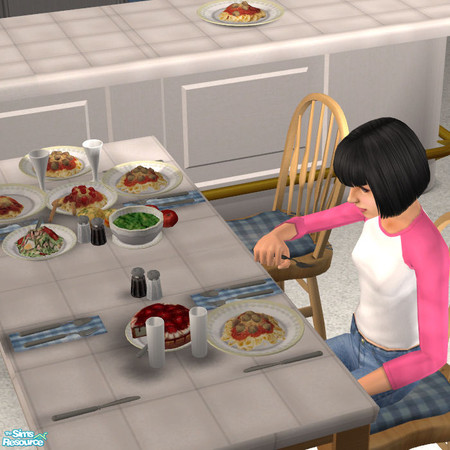Sims 2 — The Spread Cake Blue Check - #418103 by DOT — The Spread Cake Blue Check JRon Table Clutter. Sims 2 by DOT of