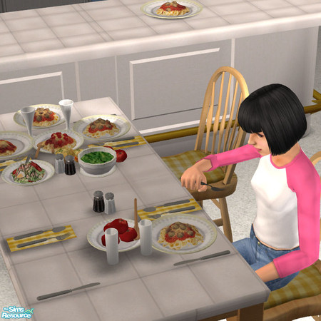 Sims 2 — The Spread 2 Yellow Check - #418093 by DOT — The Spread 2 YellowCheck JRon Table Clutter. Sims 2 by DOT of The