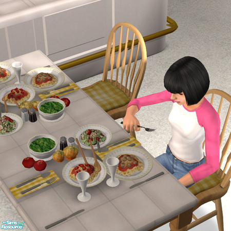 Sims 2 — The Spread Yellow Check - #418088 by DOT — The Spread Yellow Check JRon Table Clutter. Sims 2 by DOT of The Sims