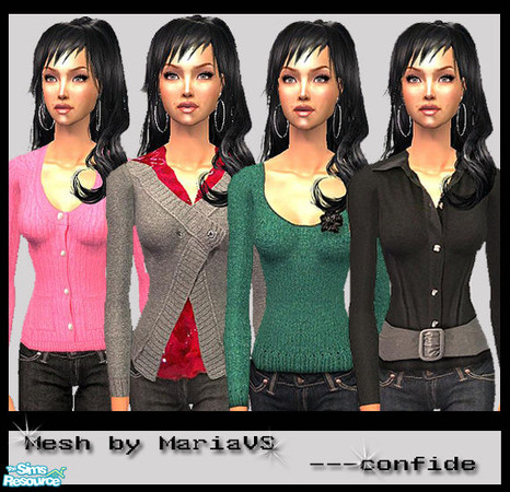 Sims 2 — Melange by confide — Set of 4 recolors based on a wonderful mesh made by MariaVS. No EP required ! Needs mesh
