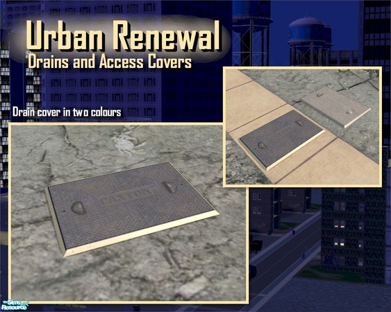 Sims 2 — Domestic Drainage Access Cover by Cyclonesue — A drain that can share tiles with other objects, can be walked on