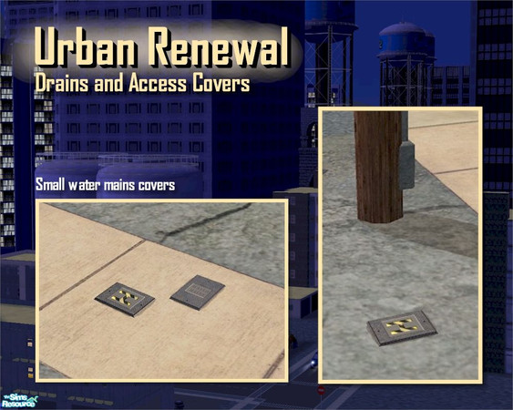 Sims 2 — Water Mains Access Cover by Cyclonesue — A drain that can share tiles with other objects, can be walked on by