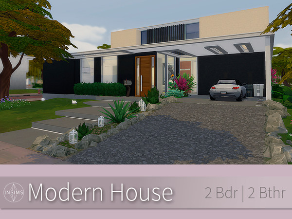 Sims 4 — Modern House by In_Sims — Spacious modern house with a chic poolside area and a hidden Jacuzzi. Include: -Large