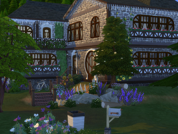 Sims 4 — Spellcaster's den (no cc) by Nastyapricot — Classic looking, cosy house hidden in the woods. Perfect hideout for