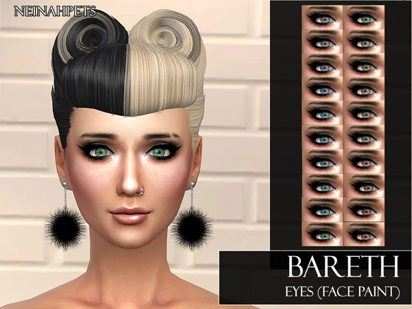 Sims 4 — Bareth Eyes by neinahpets — A beautiful sultry eye with minor reflection. 20 Colors. Located in Face Paint