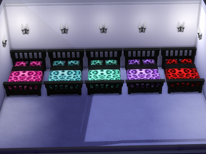 the-sims-resource-leopard-print-bed-set-with-black-frame