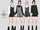 Sims 4 — UURA - Ver.2 - Mini Dress with Blouse by Helsoseira — Style : Overalls mini dress ruffle trim with blouse Name :