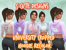 Sims 4 — Cute Tumblr Girl Cropped Hoodie /Discover University RECOLOR by Midis_9 — Recolor for Discover University