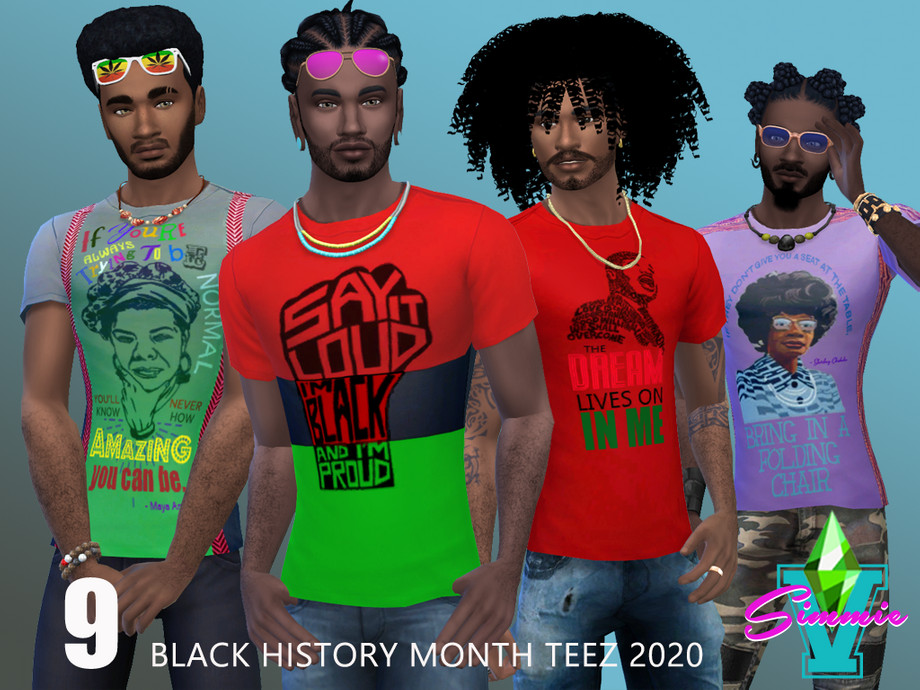 The Sims Resource - SimmieV Black History Teez 2020