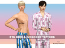 Sims 4 — BTS Jimin and Jungkook Tattoos by lkaelyn — Finally uploading these here, enjoy! Set includes Jimin's NEVERMIND