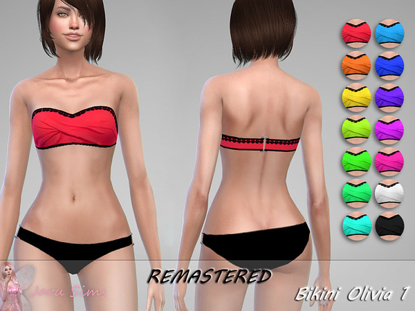 Sims 4 — Bikini Olivia 1 - SET by Jaru_Sims — Base Game Mesh A set with bikini top and bottom 14 choices Teen to elder