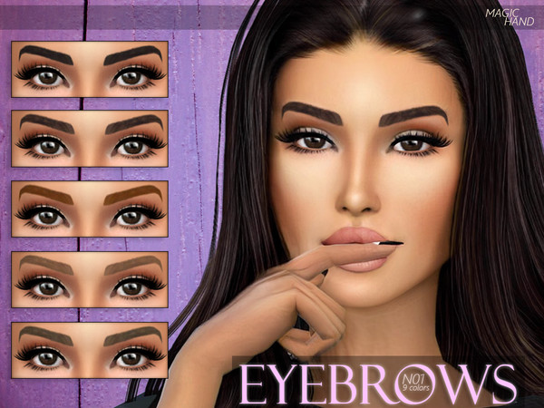 Sims 4 — [MH] Eyebrows N01 by MagicHand — --9 available colors-- --Compatible with HQ settings-- --CAS thumbnail-- Enjoy!