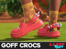 Sims 4 — [llazyneiph] Goff Crocs by llazyneiph — When you wanna be comfy but also gotta keep ur goth vibe alive!