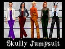 Sims 4 — Skully Jumpsuit by mmoutfitters — BGC 9 swatches (4 with skulls, 4 without, 1 black) female frame, t - e