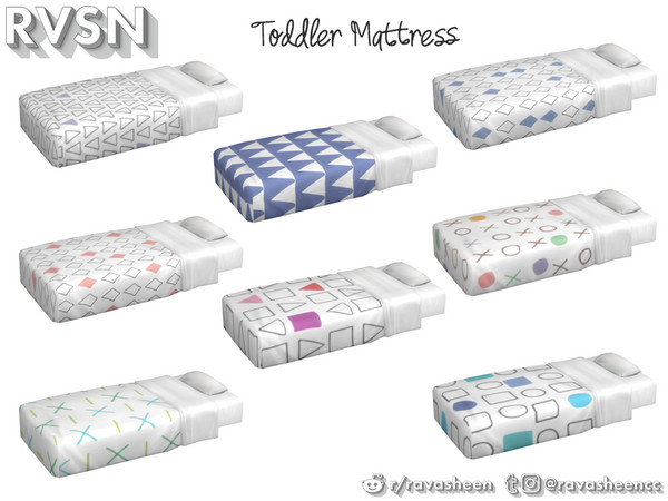 Sims 4 — That's What She Bed - Toddler Mattress by RAVASHEEN — Give your simmie the most comfortable, revitalizing sleep