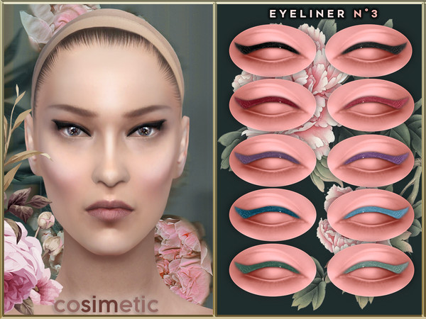 Sims 4 — Eyeliner N3  by cosimetic — - This eyeliner can use on all genders and from teen to elder. - Contains [10]