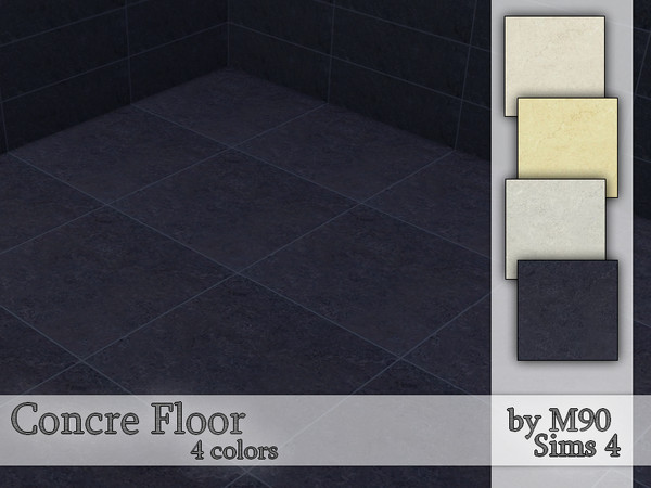 Sims 4 — M90 Concre Floor by Mircia90 — 4 Stone slab in 4 colors by Mircia90