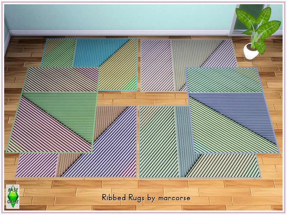 The Sims Resource | Ribbed Rugs by marcorse.
