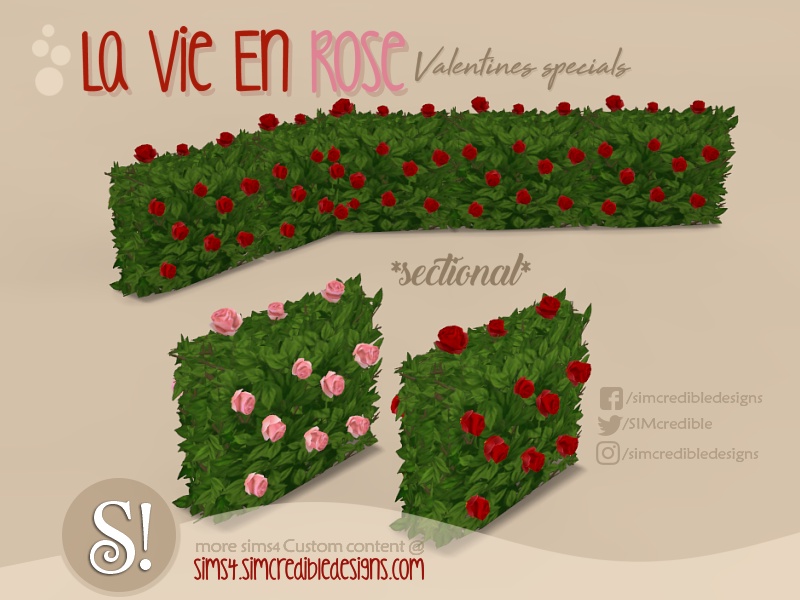 The Sims Resource La vie en rose sectional shrub