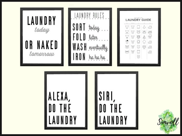 Sims 4 — Laundry Poster by simvollarch — Laundry Posters - 5 swatches by SIMVOLLARCH, 2020