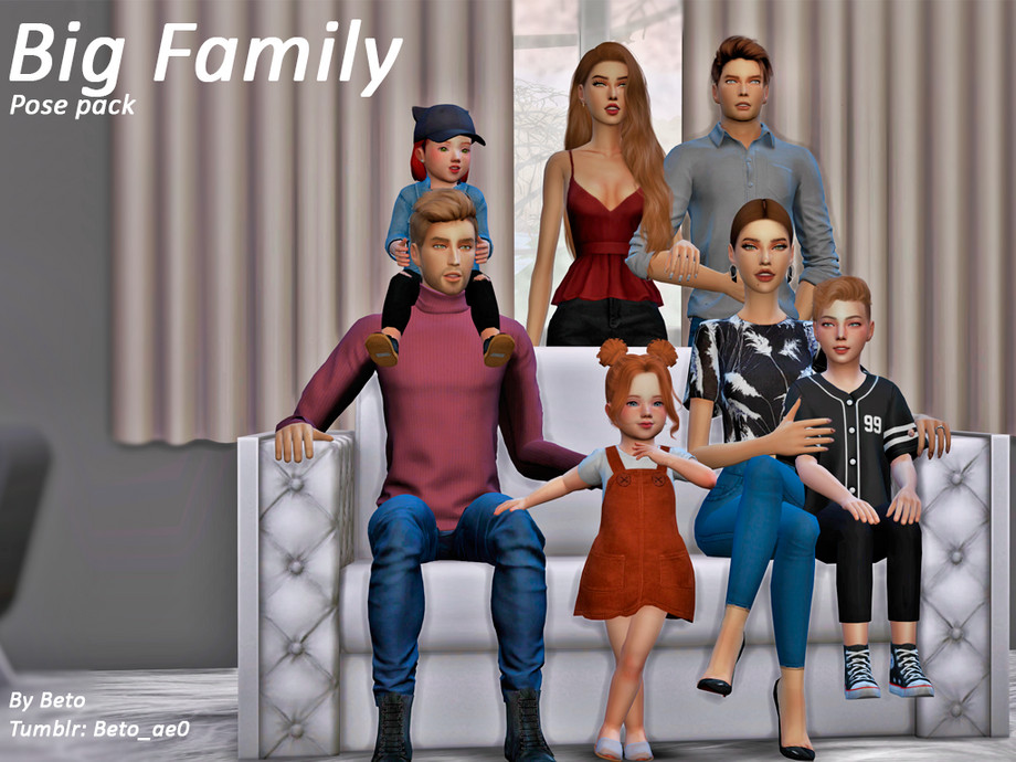 Pose Big family - The Sims 4 Download - SimsFinds.com