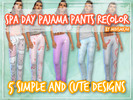 Sims 4 — Cute Spa Day Pajama Pants Recolor by Midis_9 — You'll need Spa Day gp Teen to Elder 5 designs 