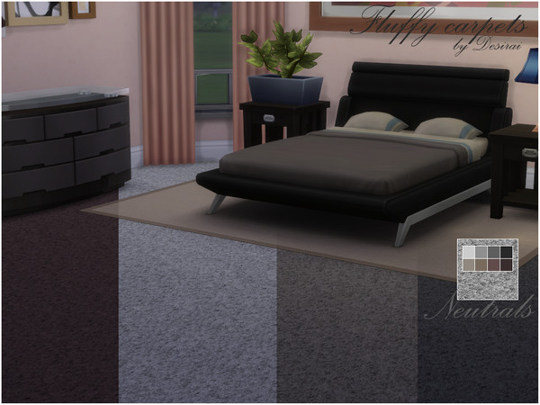 Sims 4 — Fluffy Carpets - Neutrals by Desirai2 — Fluffy carpets for your sims, this carpet is available in 8 swatches of