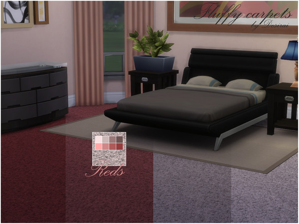 Sims 4 — Fluffy Carpets - Reds by Desirai2 — Fluffy carpets for your sims, this carpet is available in 8 swatches of
