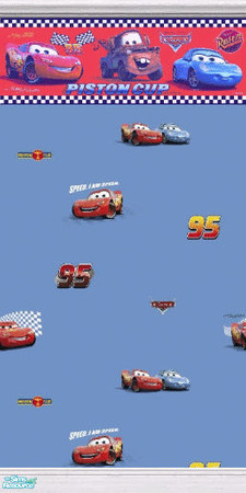 Sims 2 — D2DCars Boys Room - Piston Cup Trim by D2Diamond — Disney's Car themed bedroom. Look for the three poster packs,
