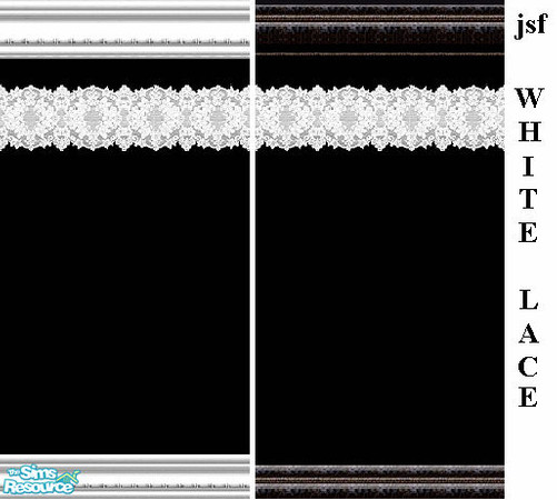 Sims 2 — jsf Designs White Lace by jsf — Two walls with white lace borders using my "Black" and
