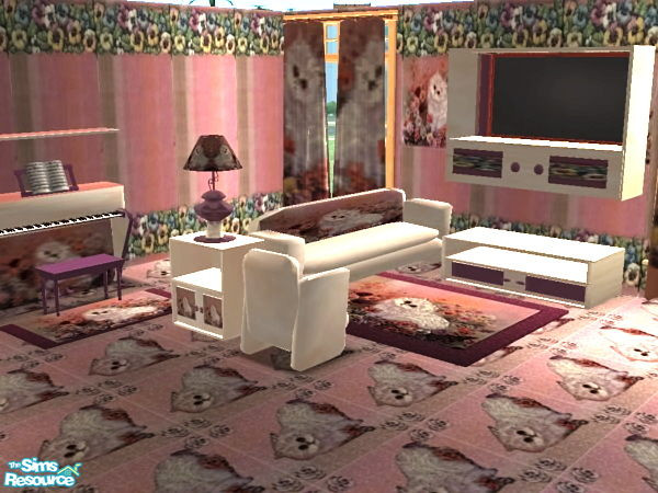 Sims 2 — Kittens and Pansies Living Room by ead425 — Recolor of my Something New Living room. Meshes found at Crystal