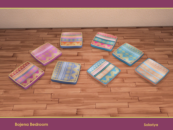 Sims 4 — Bojena Bedroom. Floor Pillow by soloriya — Decorative floor pillow. Part of Bojena Bedroom set. 8 color
