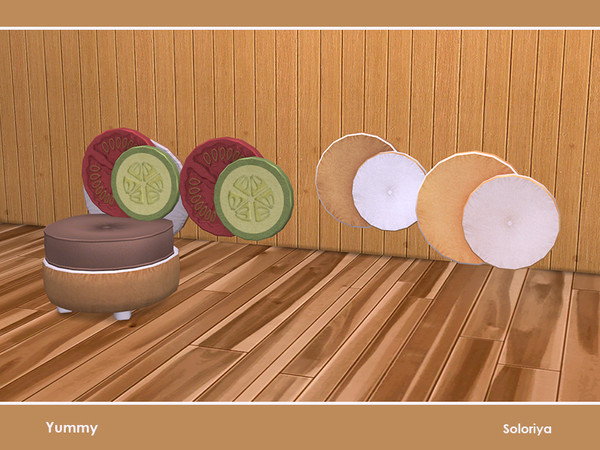 Sims 4 — Yummy. Armchair Pillows by soloriya — Armchair pillows. Part of Yummy set. 2 color variations. Category: