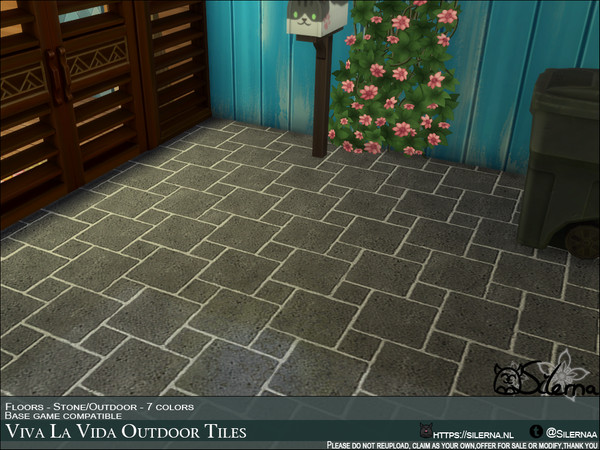 Sims 4 — Viva La Vida Tiles by Silerna — Amazing outdoor tiles for gardens and patio's/balconies. 7 different colors :D