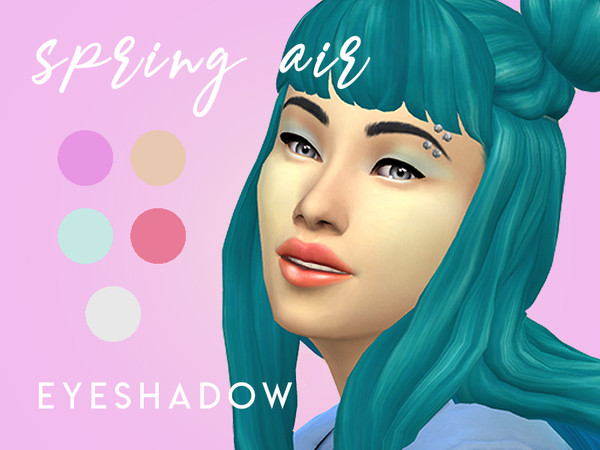 Sims 4 — Spring Air Eyeshadow by lunasysims — Welcome spring with this light, lovely eyeshadow in 5 pastel swatches. 