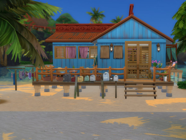 Sims 4 — Beach Hut  by MrsJulie — Home for a Sim would loves to party and entertain. 