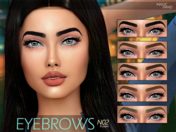 Sims 4 — [MH] Eyebrows N02 by MagicHand — --9 available colors-- --Compatible with HQ settings-- --CAS thumbnail-- Enjoy!
