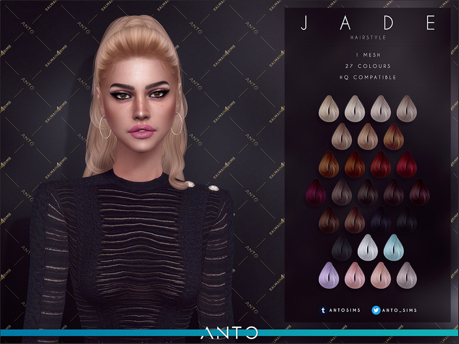 The Sims Resource - Anto - Jade (Hairstyle)