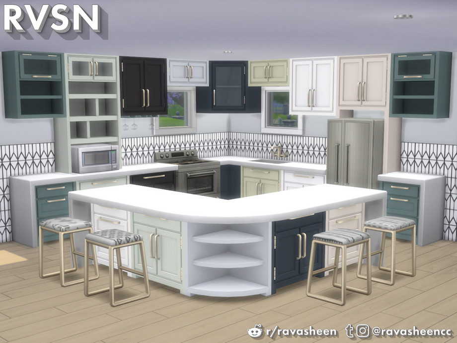 Simmer Down Kitchen Counter Set, How To Make A Kitchen Island Sims 4