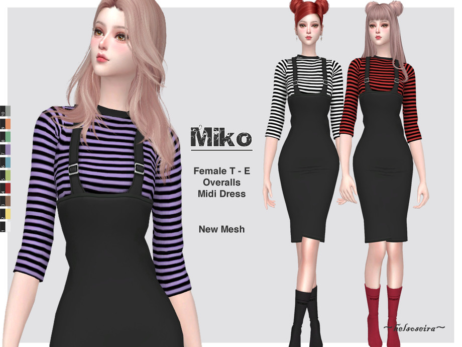 The Sims - - Overalls Midi Dress