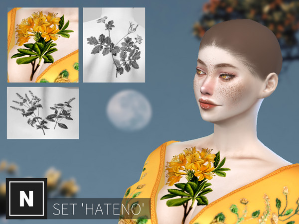 Sims 4 — netsims 'hateno' - tattoo #2 by networksims — A chest tattoo of some flowers