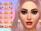 Sims 4 — Cute face paint by BubulleBu — Includes only freckles and face paint. These two are not separable. To use them,
