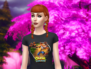 Sims 4 — Crash Bandicoot Female Top by GeekyFairy — Basic top with videogame characters from the Crash Bandicoot games. 6