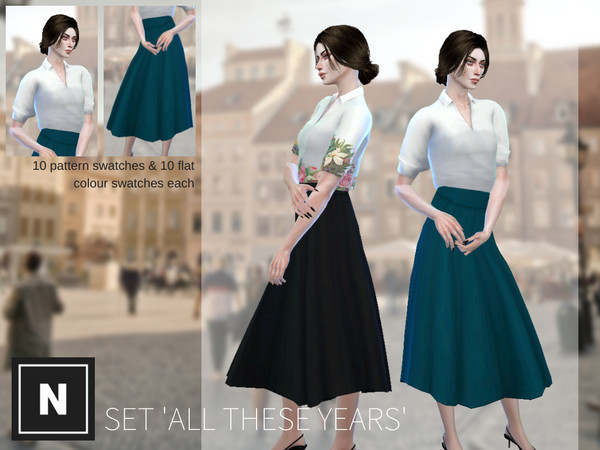 Sims 4 — netsims - all these years - set - requires get to work by networksims — A large collared shirt that tucks in at