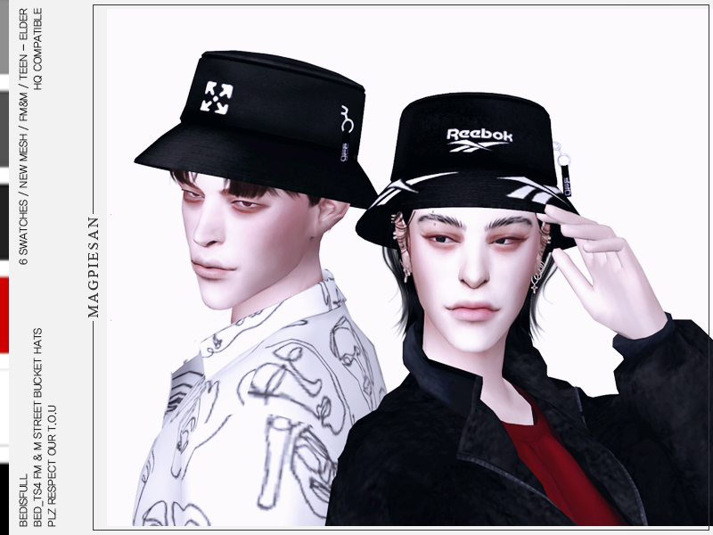 The Sims Resource - FM&M street bucket hats