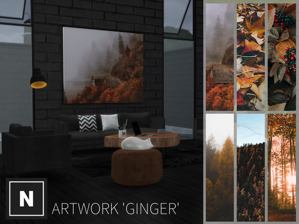 Sims 4 — netsims - ginger - artwork - requires city living by networksims — A square, frameless canvas print of autumnal