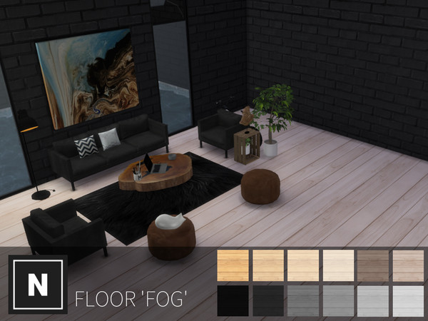 Sims 4 — netsims - fog - floor by networksims — A wooden floor, in 12 swatches of various cream, grey and soft brown