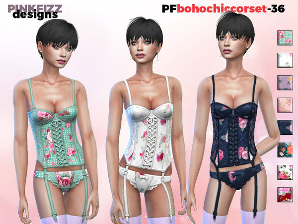 Sims 4 — BohoChicCorset - PF36 by Pinkfizzzzz — Gorgeous lingerie for your gorgeous sims!!